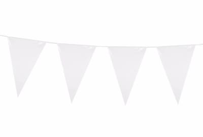 Boland Bruiloft Vlaggenlijn XXL wit - 10 meter - 15 vlaggetjes - binnengebruik
