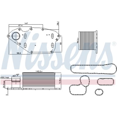 Olie radiator, motorolie NISSENS 91303