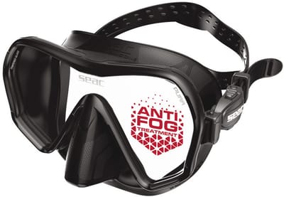 Seac Sub Pura AT Duikbril & Snorkelmasker - Anti-Condens (Nooit meer beslagen) - Frameless - Gehard Glas - Zwart