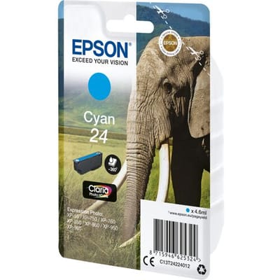 Epson Elephant cyaan 24 Claria Photo HD inkt enkelverpakking