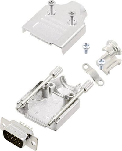 Amphenol L17MHDM09+L717HDE15P D-sub male connectorset 180 ° Aantal polen: 15 Soldeerkelk 1 stuk(s)