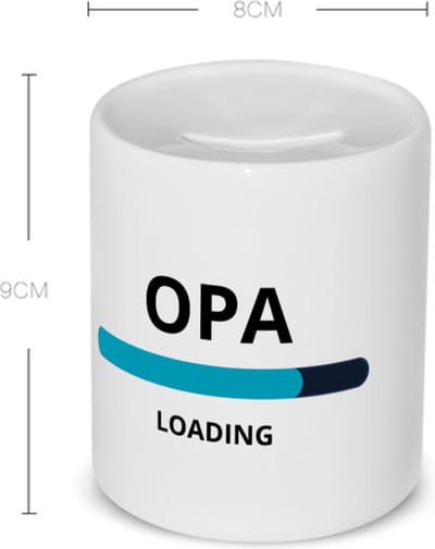 Akyol - opa loading Spaarpot - Opa - ochtendkoffie laden - verjaardagscadeau - verjaardag - cadeau - cadeautje voor opa - opa artikelen - kado - geschenk - gift - 350 ML inhoud