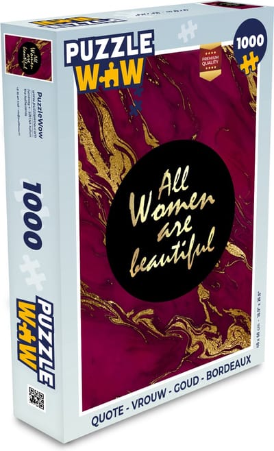 Puzzel Quote - Vrouw - Goud - Bordeaux - Legpuzzel - Puzzel 1000 stukjes volwassenen