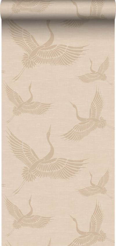 Origin Wallcoverings behang kraanvogels beige - 347826 - 0,53 x 10,05 m