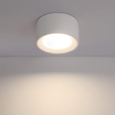 NETTLIFE Plafondlamp – Wit - GX53 Fitting - 1-Lichts - met Gips Lampkap - rond - Moderne Opbouwspot - voor Gang | Slaapkamer | Woonkamer – Zonder Lichtborn - Max.10W