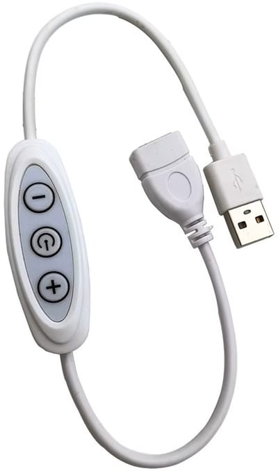 Han-Bar® USB Dimmer Schakelaar voor LED Strip Licht - 5V - 8 Helderheidsniveaus - Wit - 1 Stuks