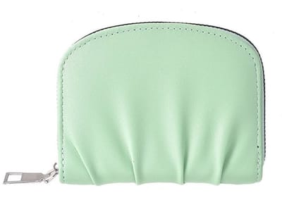 Portemonnee dames model geplooide dames portemonnee eenvoudige effen kleur nul portemonnee, groen, 12* 9,3 * 2,7 CM