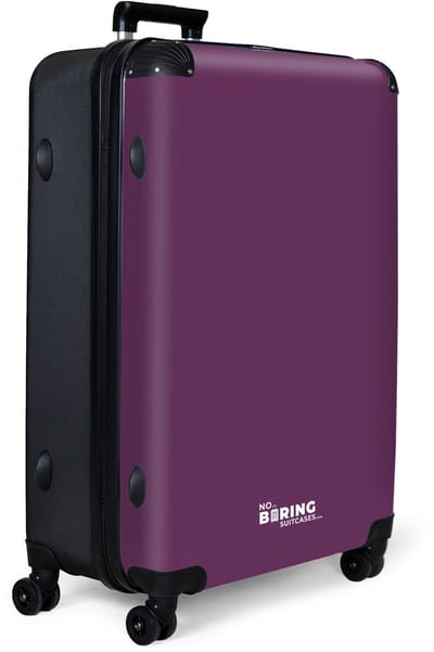 NoBoringSuitcases.com® - Koffer groot - Reiskoffer lichtgewicht - Paars - Effen - Rolkoffer met 4 wielen - Grote trolley XL - 98 liter bagage