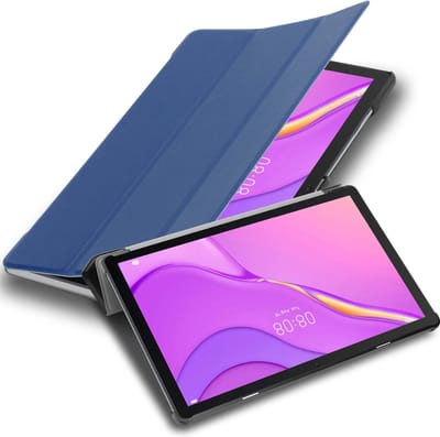 Cadorabo Tablet Hoesje geschikt voor Huawei MatePad T 10 (9.7 Zoll) / T 10s (10.1 Zoll) in JERSEY DONKER BLAUW - Ultra dun beschermend geval ZONDER automatische Wake Up en Stand functie Book Case Cover Etui