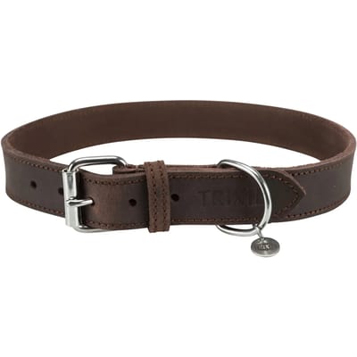 Trixie Rustic fatleather Halsband L-XL: 57-66 cm/30 mm dark Bruin
