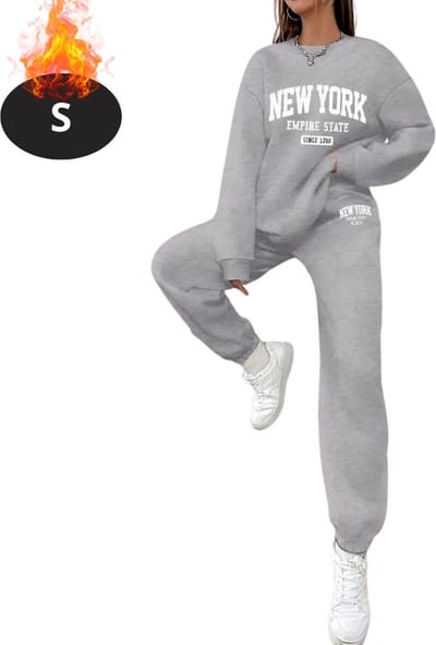 Nivard Joggingpak - Huispak - Volwassenen - Trainingspak - Comfortabel - Joggingsbroek - Tracksuit - Dames - Winter - Grijs - S
