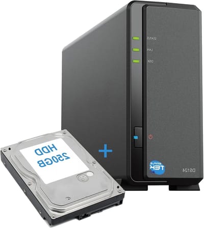 Netwerk Opslag - NAS apparaat - Bestanden Delen - Quad-core processor - 250GB opslag - Zwart