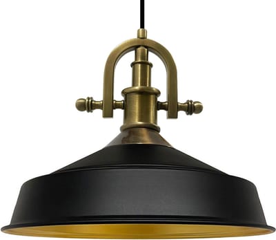 Bamyum Asletl hanglamp, industriële Modern stijl, Ø41 cm, zwart metalen lamp