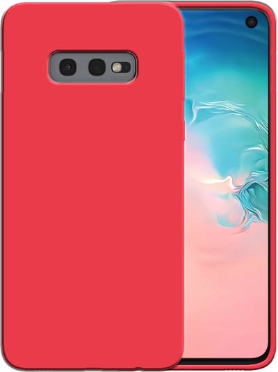 Smartphonica Siliconen hoesje voor Samsung Galaxy S10E case met zachte binnenkant - Rood geschikt voor Samsung Galaxy S10E