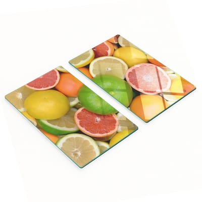 Glazen snijplanken met citrusvruchtenafbeeldingen, 2x30x52 cm