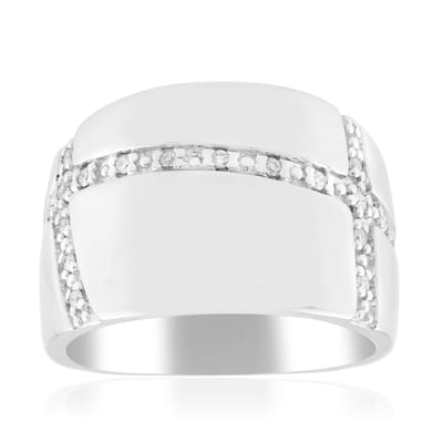 Cavill - 925 Sterling Zilveren Ring met 21 Afrikaanse I1 (G) Diamanten - 0,109 ct - Ronde Briljant Pavé - Elegante Damesring