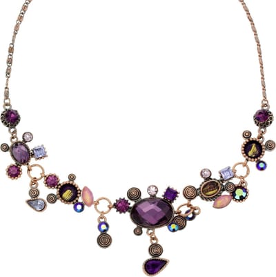 Behave - Paarse Ketting met Steentjes - 40 cm
