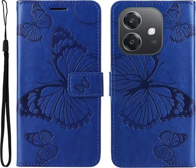Coverup Hoesje - Geschikt voor OPPO A40 / A40m / A60 5G Hoesje - Coverup Vlinders Book Case - Blauw