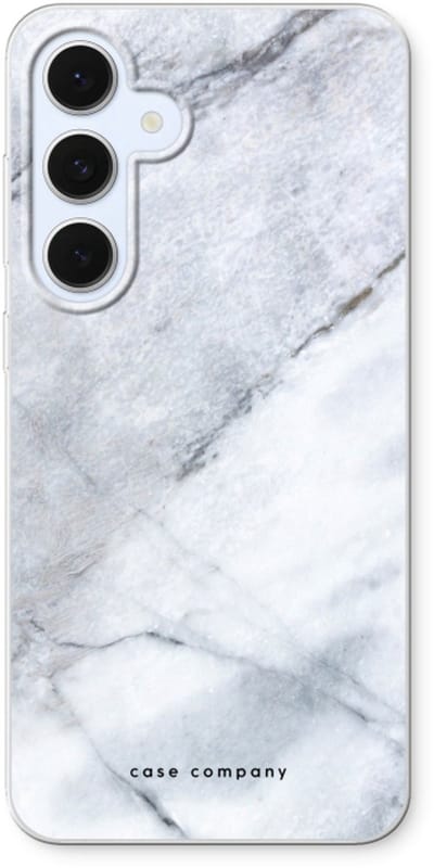 Case Company® - Hoesje geschikt voor Samsung Galaxy S24 FE hoesje - Witte marmer - Soft Cover Telefoonhoesje - Bescherming aan alle Kanten en Schermrand