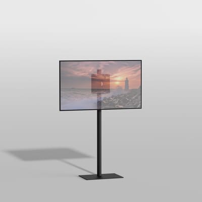 TV vloerstatief TILE 120 Design Tv standaard Trendy Zwart Staal 19-40” - VESA 200x200