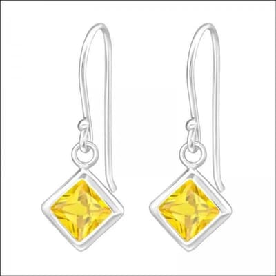 Aramat Jewels | Oorhangers | Kinder Oorbellen Gele Zirkonia - Aramat Jewels | | | |8mm | Zilver | Kinderen | Verkleurd niet