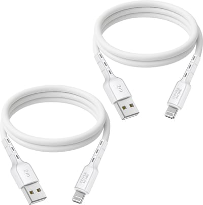 2x usb naar geschikt voor Lightning kabel - 2m - Veilig opladen - Flexibel - Wit
