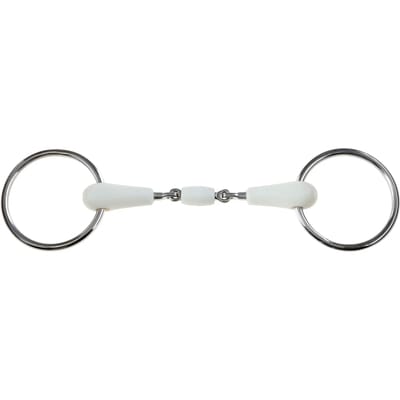Oval link snaffle bit met flexibele vrije ring en crust steel voor paarden Weatherbeeta Korsteel Flexi