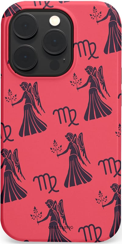Casetastic Hoesje Geschikt voor Apple iPhone 14 Pro Magsafe - Stijlvolle Beschermende Duo-layer Case - Zodiak maagd