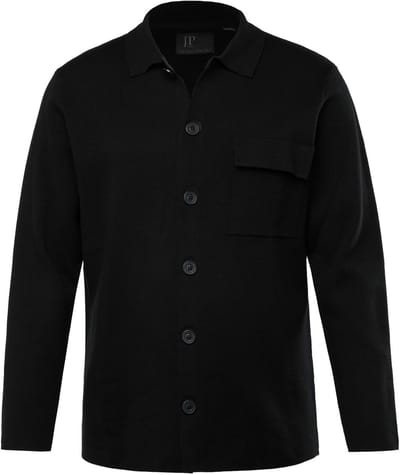 JP 1880 - Heren - Vest FLEXNAMIC® overhemdkraag borstzak - Zwart - Maat XL