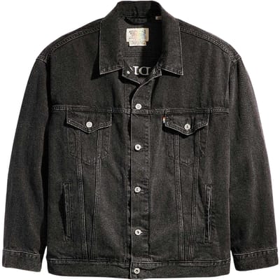 Levis Mens Liberation denim truckerjack (Zwart)