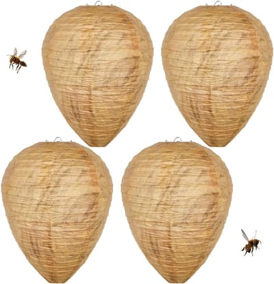 Effectieve Wespennest Aas, Hornet Nest, Hangende Wespentrap voor Thuis en Tuin - 4 Stuks voor Buitengebruik