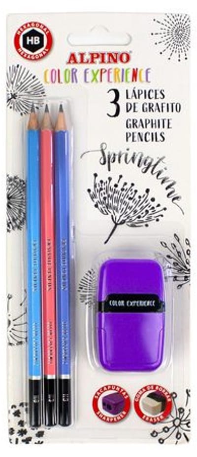 #Grafietpotloden Alpino Color Experience set 3 st. + gum en slijper