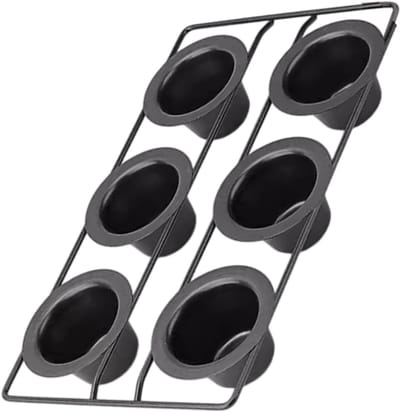 Bakvorm 6 kopjes - Muffinblik dessertvorm - Kleine taarten bakken - Anti-aanbaklaag koolstofstaal - 40.5 x 23.5 cm - Zwart