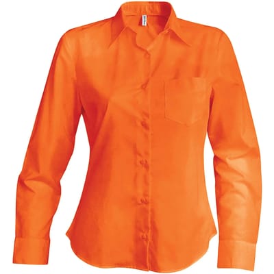 Kariban Overhemd in onderhoudsvriendelijk polykatoen-popeline dames K549 - orange - 3XL