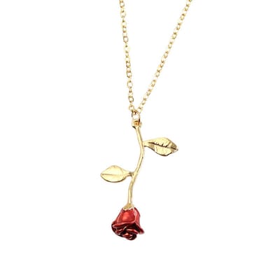 Lumici® | Roos Ketting - Rose Necklace - Cadeau Voor Vrouwen / Vriendin - Natuur - Flower - Bloem - Boom - Vriendschap Cadeau - Moeder - Moederdag Cadeau - Cadeau voor Vrouwen - Verrassing - Goud & Zilve