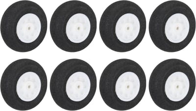 RC Vliegtuig Wielen - Schuim Wielen - Model Vliegen - Lichtgewicht Ontwerp - 25 mm Diameter - Zwart Wit