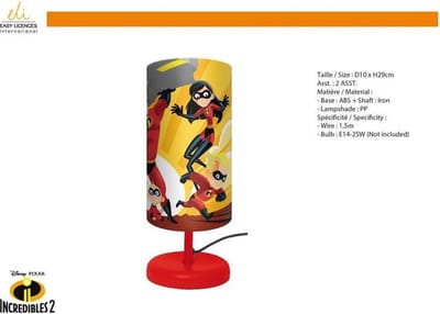 Disney - Incredibles 2 - Nachtlampje kinderen - Rood - 29cm