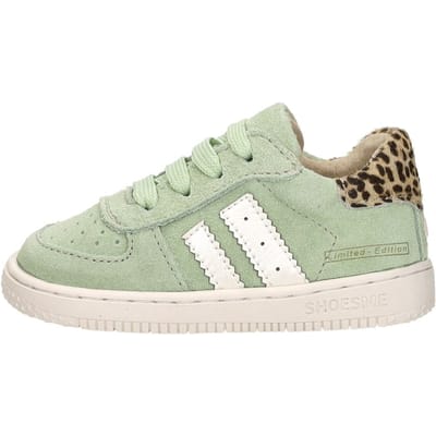 Shoesme Groen Sneakertje - Sneakers Kinderen - Meisjes - Sage Green Leopard - Suède - Maat 20