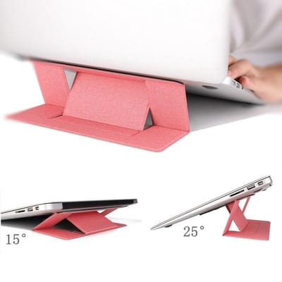 Laptops tandaard Verstelbare laptop computer stand Multi-hoekstandaard Tablet standaard Draagbare opvouwbare laptop verhoger Notebook houder standaard compatibel voor 9,7 tot 15,6-inch laptops - Donker roze