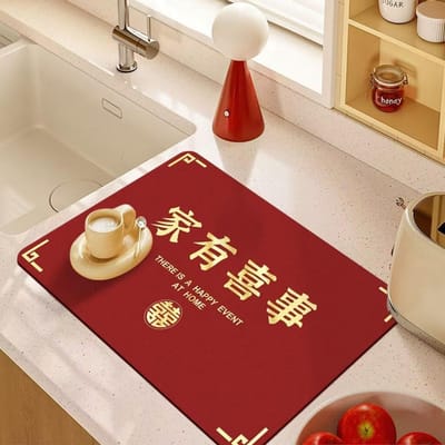 Afdruipmat voor Keuken Aanrecht Hoog Uiterlijk Niveau Absorberend Afwassen Afwas Afwas Eetstokjes Spoelbak Kraan Bar Tafelmat 40*50cm【TPR2.5MM]