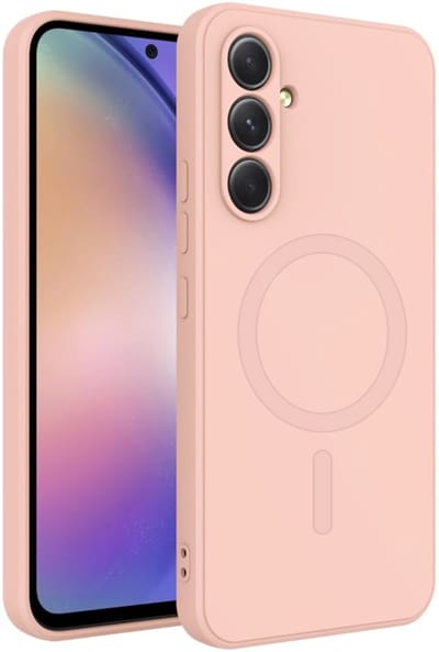 Stravo Hoesje Geschikt voor Samsung Galaxy A16 – Siliconen Cover Hoes met MagSafe – Slank & Lichtgewicht – Schokbestendig – Anti-Fingerprint – Siliconen Case voor Samsung Galaxy A16 - Roze