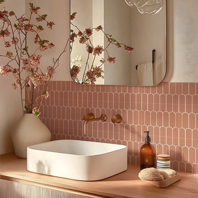 Allecto - Zelfklevende Tegelstickers - 20 Stuks - Roze 20x20 cm - Badkamer en Keuken - Makkelijk aan te brengen - Waterdicht en duurzaam - Geschikt...