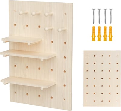 Maclean - Hout board / plank organizer - 40x60 cm, max. 20 kg, MC-130 WD - lichte houtkleur
