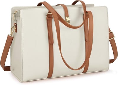 Dames Handtas Shoppertas Groot Zwart Waterdicht Laptoptas voor Vrouwen 15.6 Inch PU Leer Werkhandtas Schoudertas