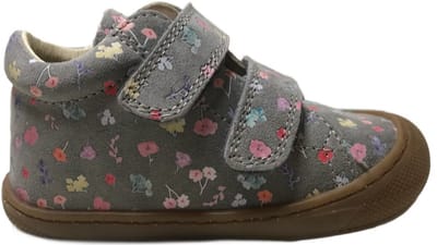 Naturino - Cocoon VL - Mt 20 - velcro bumper lederen sneakers - kleurrijke bloemen - grijs