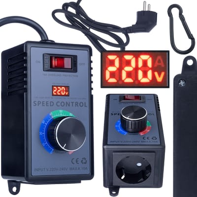 Rosfix Toerentalregelaar 4000W – Soepele Spanningsregeling 0–240V AC | Spanningsdisplay | Compacte Behuizing met 230V Stopcontact