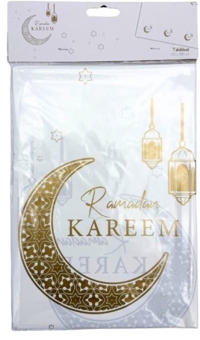 Tafelkleed Ramadan Kareem - Wit & Goud - 120x180cm