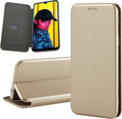 Hoesje geschikt voor Huawei P Smart (2019) - Book Case Portemonnee TPU Wallet met Pasjeshouder van iCall - Goud