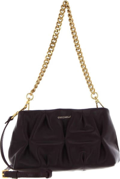COCCINELLE Leren Schoudertas Avondtas Ophelie Goodie Handbag Darkbrown Donkerbruin