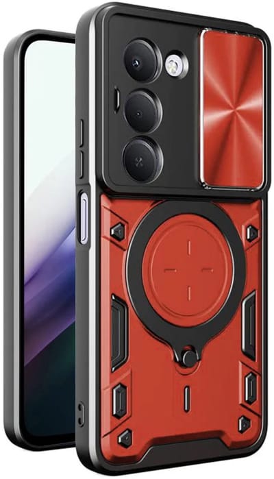 Hoesje geschikt voor Xiaomi Redmi 15 - Techsuit CamGuard Pro Back Cover - Rood
